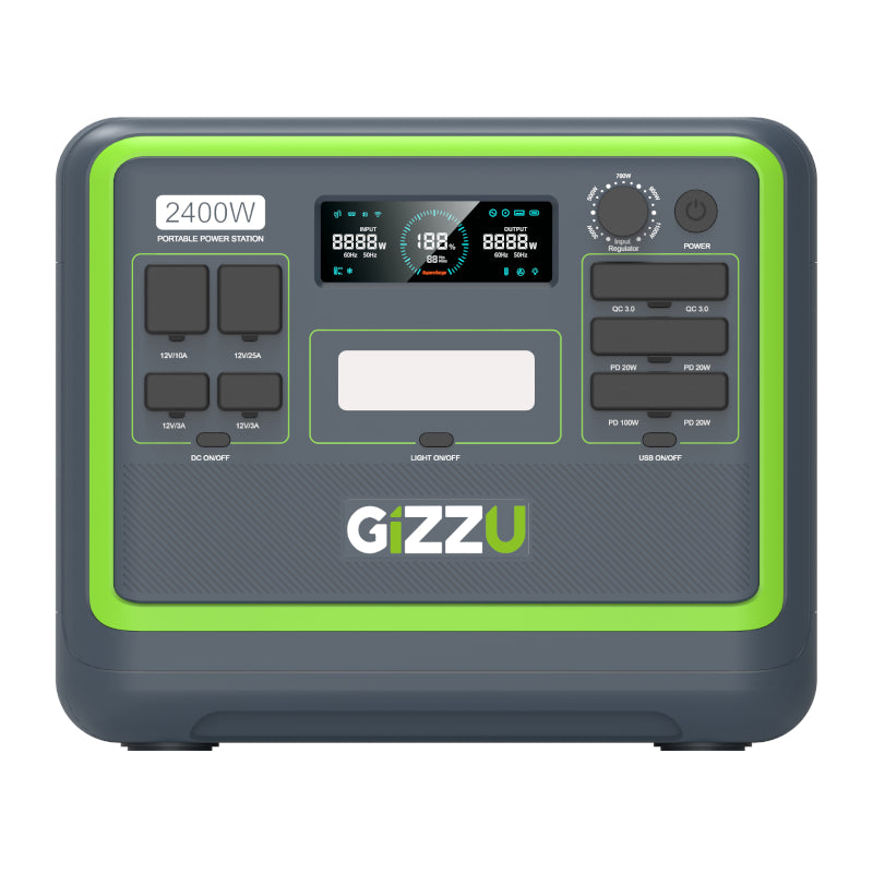 GIZZU HERO PRO 2048WH/2400W LITHIUM UPS PORTABLE POWER STATION (2 Years Warranty) - Fridge, Microwave, Washing Machine, Power Tools & Airfryer