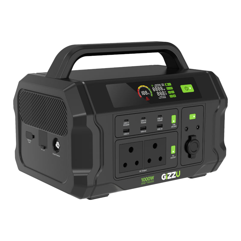 GIZZU CHALLENGER PRO 1120WH/1000W LITHIUM UPS PORTABLE POWER STATION (2 Years Warranty) - TV, Playstation, Desktop PC, SMALL (Fridge, Washing Machine & Microwave Oven)