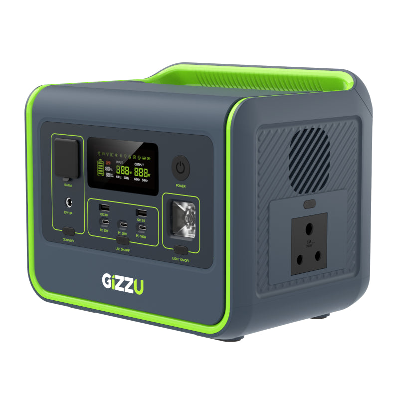 GIZZU HERO CORE 512WH/800W UPS FAST CHARGE LITHIUM PORTABLE POWER STATION (2 Years Warranty) - TV, Playstation, Lights, Laptop & Small Fridge