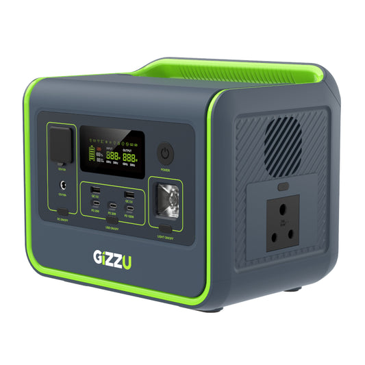 GIZZU HERO CORE 512WH/800W UPS FAST CHARGE LITHIUM PORTABLE POWER STATION (2 Years Warranty) - TV, Playstation, Lights, Laptop & Small Fridge