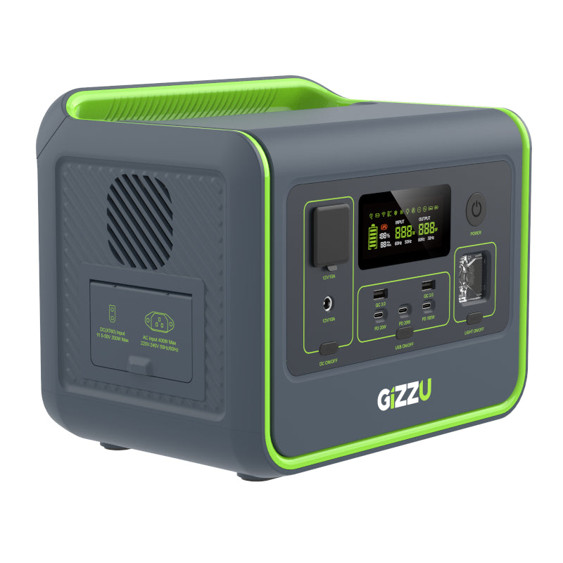 GIZZU HERO CORE 512WH/800W UPS FAST CHARGE LITHIUM PORTABLE POWER STATION (2 Years Warranty) - TV, Playstation, Lights, Laptop & Small Fridge