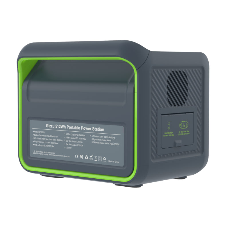 GIZZU HERO CORE 512WH/800W UPS FAST CHARGE LITHIUM PORTABLE POWER STATION (2 Years Warranty) - TV, Playstation, Lights, Laptop & Small Fridge