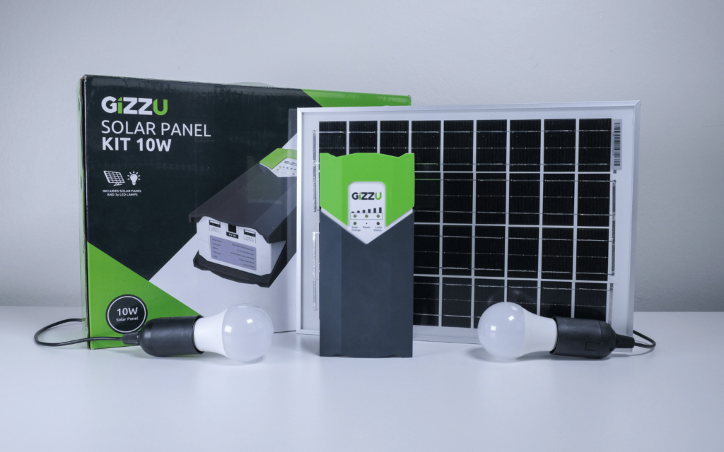 GIZZU 10W SOLAR PANEL LIGHTING KIT