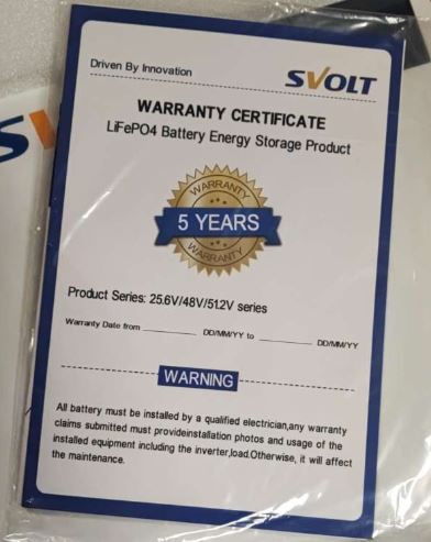 SVOLT 24V 106Ah 2.71 kWh A-Grade Lithium Battery Without Comms CNN2511 (XEA25A)